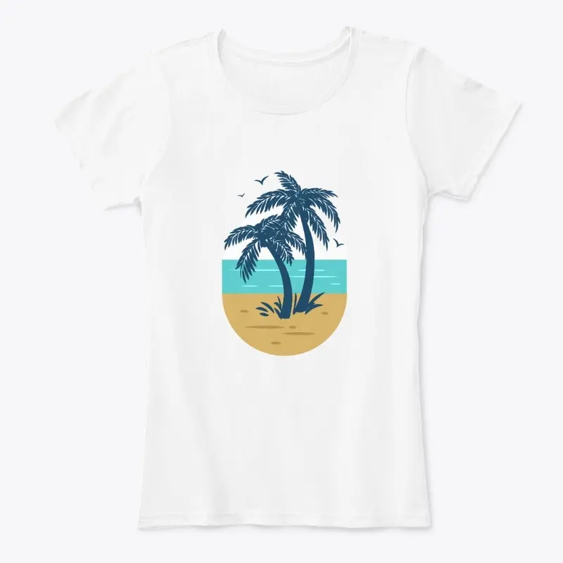 Palm Trees Retro Tropical Beach