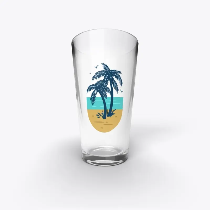 Palm Trees Retro Tropical Beach