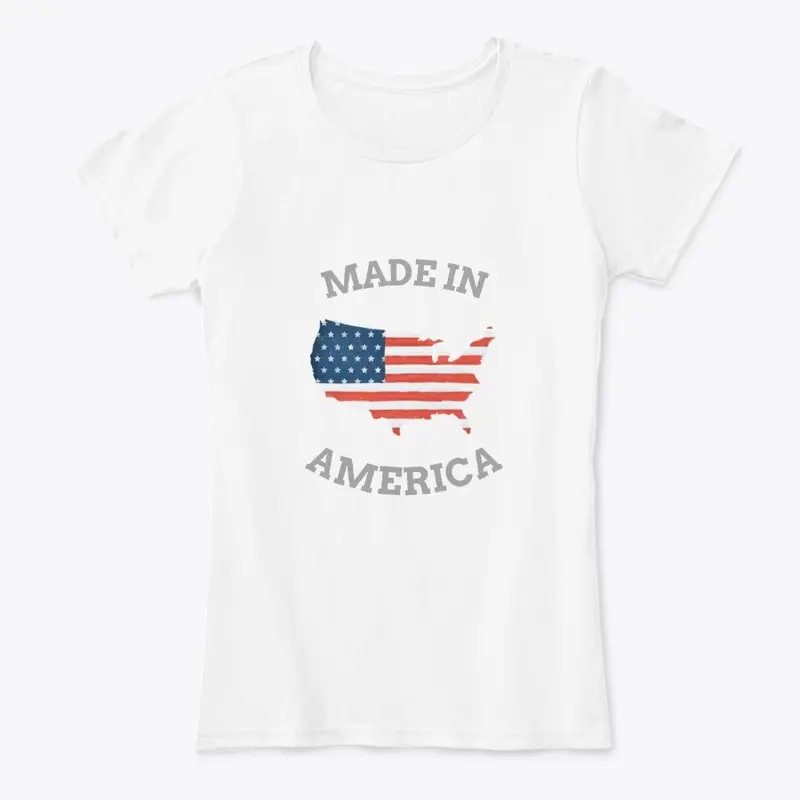 Made in America Vintage US Flag Map